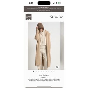 Shawl Collared Duster Cardigan Sweater Sand Look By M Heavy Knitted Quiet Luxury